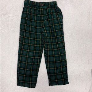 Vintage 90’s Gymboree Green and Red Plaid elastic waist Pants size large 4/5